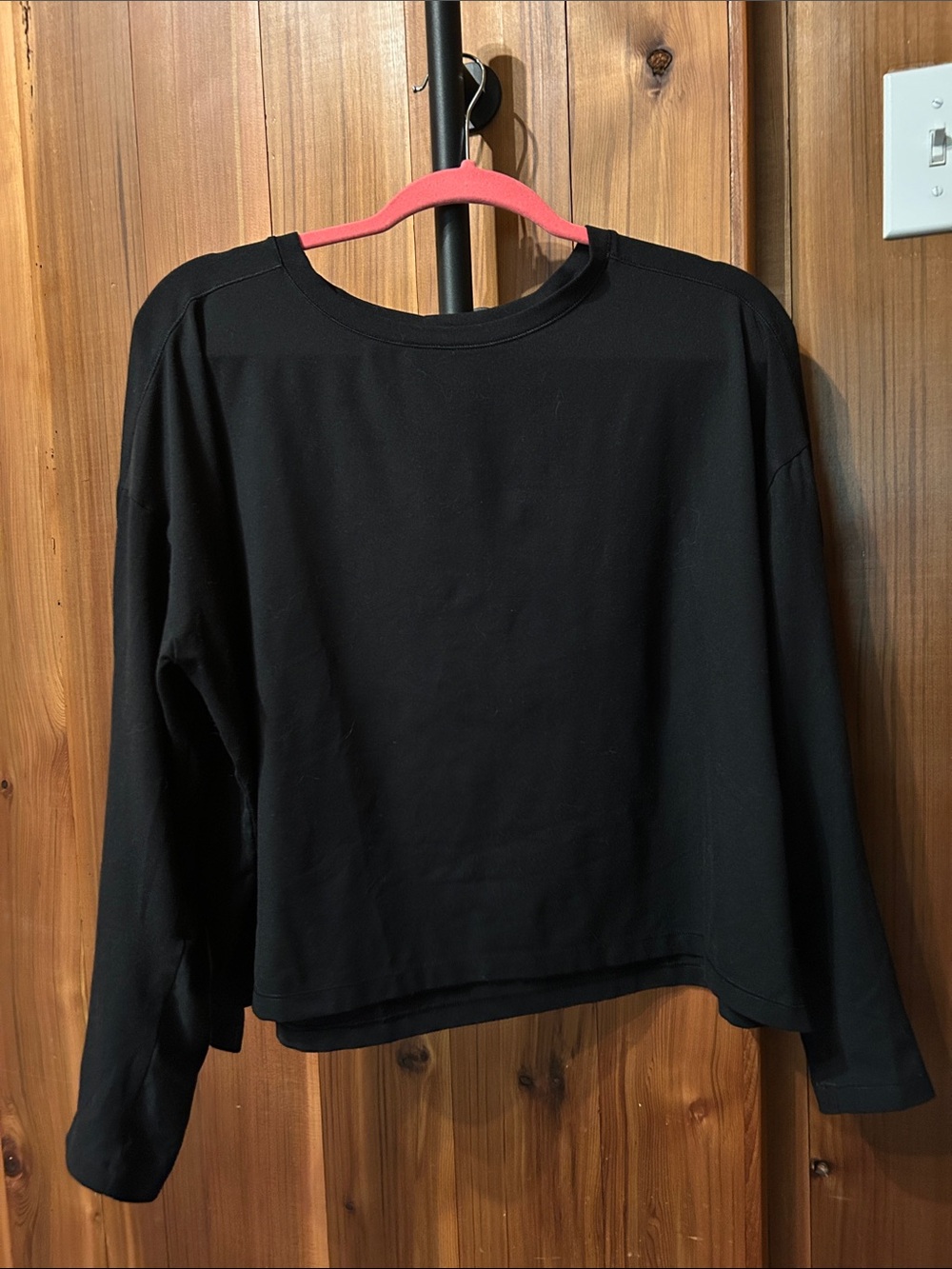 girlfriend collective oversized Black Long-Sleeve Crewneck Top